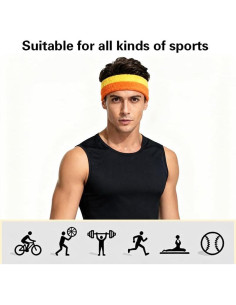 Cinta para la cabeza deportiva Genérico amarilla-naranja 2