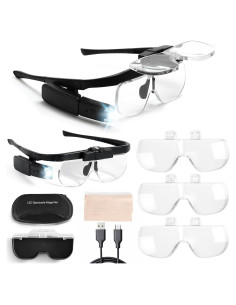 Gafas de Aumento Caydo con Luz LED Ajustable 1.5X-4.5X