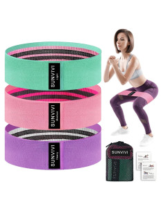 Set de Bandas de Resistencia SUNVIVI para Piernas y Glúteos - 3 Niveles