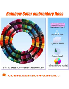 Hilo de Bordar MOYYON 122 Madejas 100% Poliéster 61 Colores 2