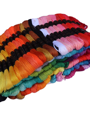 Hilo de Bordar MOYYON 122 Madejas 100% Poliéster 61 Colores