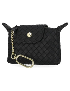 Billetera Mini Mundi Donna RFID Cuero Vegano Negro