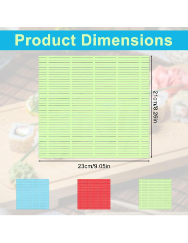 Paquete de 3 Esteras para Hacer Sushi Xelsluthe Antiadherentes