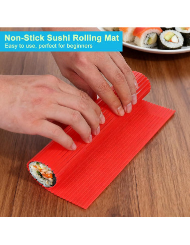 Paquete de 3 Esteras para Hacer Sushi Xelsluthe Antiadherentes