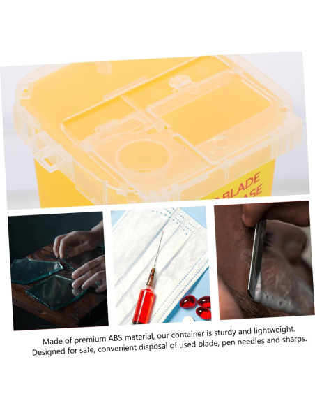 Contenedor Desechable de Cuchillas FOMIYES 15.4x9.5cm Amarillo