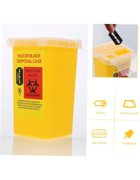 Contenedor Desechable de Cuchillas FOMIYES 15.4x9.5cm Amarillo