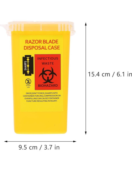 Contenedor Desechable de Cuchillas FOMIYES 15.4x9.5cm Amarillo