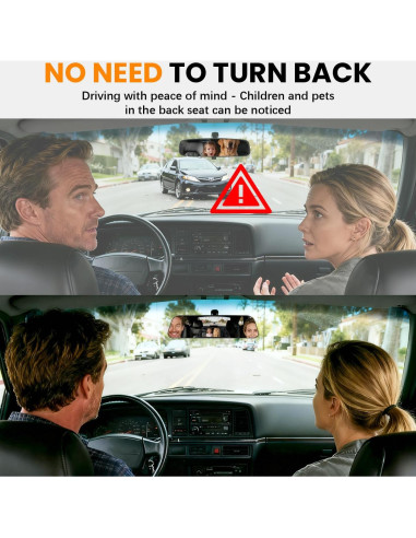 Espejo Retrovisor Panorámico Ajustable HmmtyRack HR0310 30% Más Visibilidad