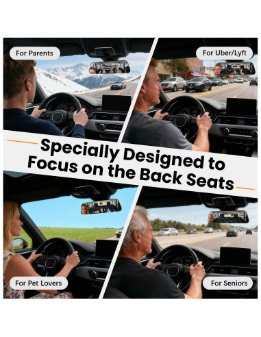 Espejo Retrovisor Panorámico Ajustable HmmtyRack HR0310 30% Más Visibilidad