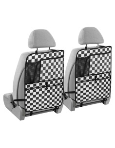 Organizador de Asiento Trasero WEVIBOFU 2 Piezas Cuadrícula Negra