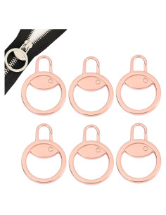 Juego de 6 Tiradores de Cremallera Metálicos Fuzdaycu Oro Rosa