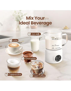 Espumador de Leche Eléctrico Casimhu 400ml Blanco 4-en-1 2