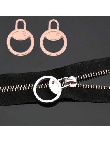 Juego de 6 Tiradores de Cremallera Metálicos Fuzdaycu Oro Rosa