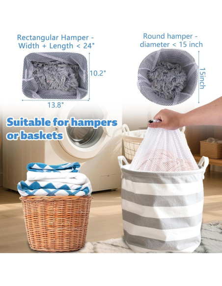 Bolsa de Lavandería de Malla BOXOB 50x60 cm Blanca Reutilizable