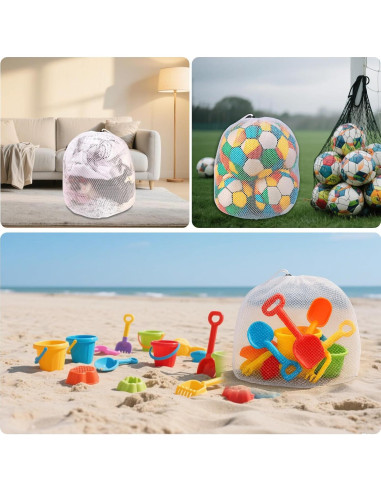 Bolsa de Lavandería de Malla BOXOB 50x60 cm Blanca Reutilizable