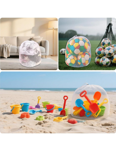 Bolsa de Lavandería de Malla BOXOB 50x60 cm Blanca Reutilizable