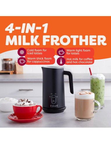 Espumador de Leche Instant Pot 500W 10oz Negro 4-en-1