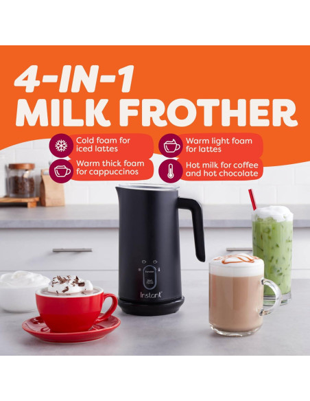 Espumador de Leche Instant Pot 500W 10oz Negro 4-en-1