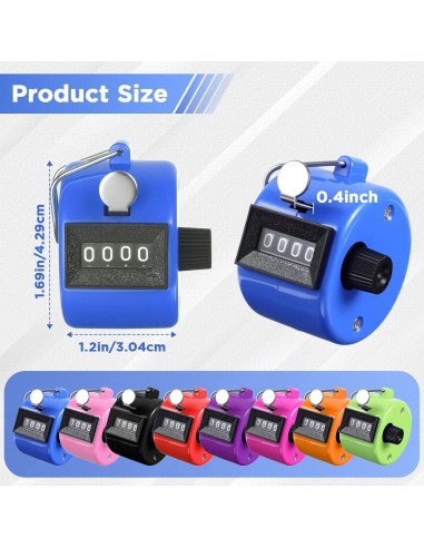 16 Contadores Manuales Clicker MAQUITA 4 Dígitos Coloridos