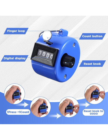 16 Contadores Manuales Clicker MAQUITA 4 Dígitos Coloridos