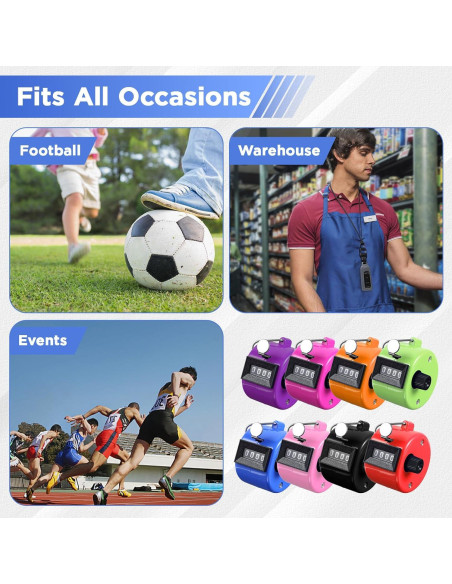 16 Contadores Manuales Clicker MAQUITA 4 Dígitos Coloridos