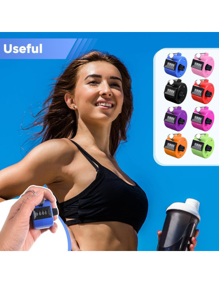 16 Contadores Manuales Clicker MAQUITA 4 Dígitos Coloridos