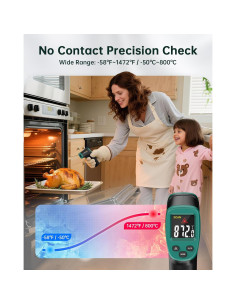 Pistola Termómetro Infrarrojo ERICKHILL ROOKMAX -50C a 800C 2