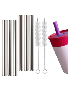 8 Pajitas de Acero Inoxidable SISABAMA para Vaso Owala 12oz y 15oz