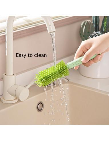 Juego de limpieza de biberones 6 en 1 Onluckdeer Verde