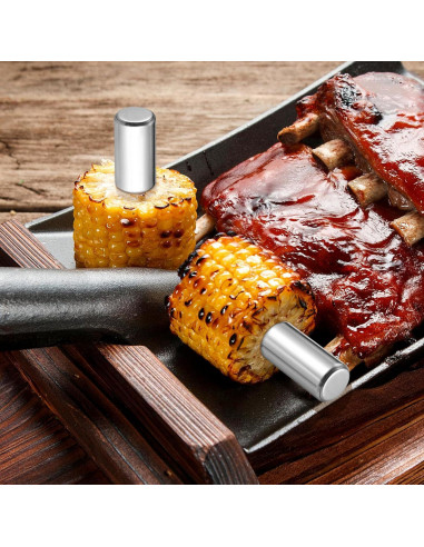 Luxshiny 10 Sujetadores de Mazorcas de Maíz Acero Inoxidable