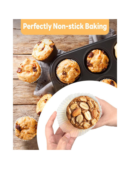 100 Forros de Cupcake Jumbo Bake Choice Blancos Antiadhesivos