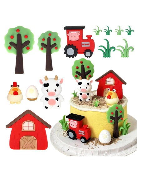 Juego de Toppers de Pastel de Granja Rsstarxi - Decoración Infantil