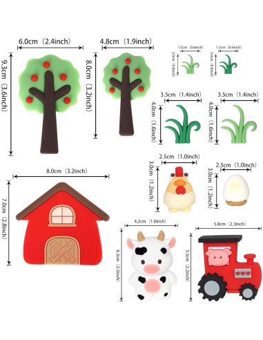 Juego de Toppers de Pastel de Granja Rsstarxi - Decoración Infantil