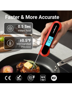 Termómetro Digital de Carne ThermoMaven HT02 Rojo 100% Impermeable 2