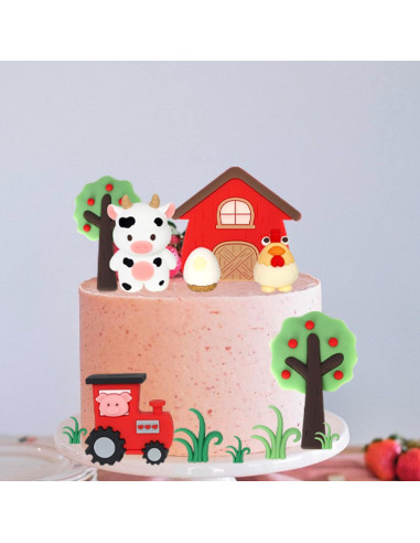 Juego de Toppers de Pastel de Granja Rsstarxi - Decoración Infantil