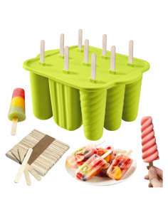 Moldes de Paletas de Silicona AUDFA 9 Cavidades + 50 Palitos
