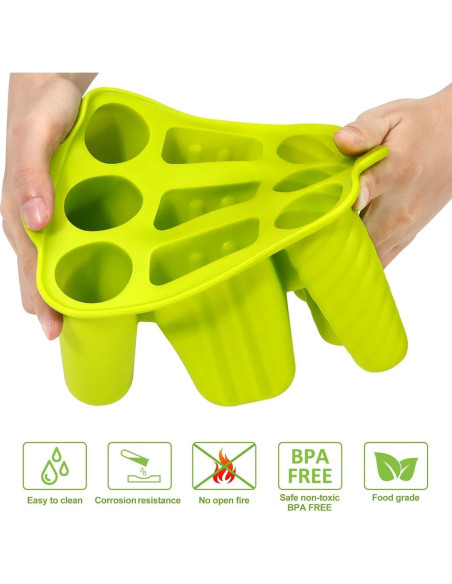 Moldes de Paletas de Silicona AUDFA 9 Cavidades + 50 Palitos