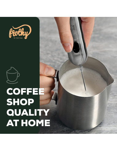 Batidor de Leche Eléctrico Cafetera Casa MF01 - 800W, Acero Inoxidable