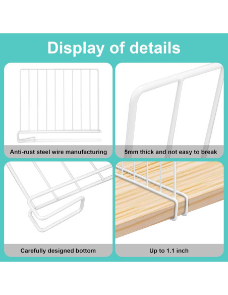 Divisores de Estantería LQQBOX 8 Piezas Metal 23.9x30.5cm
