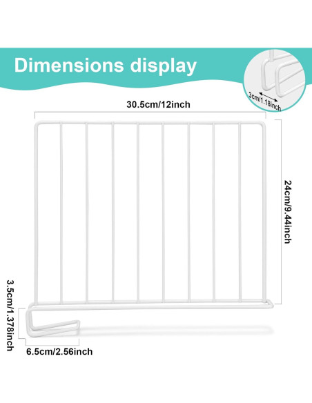 Divisores de Estantería LQQBOX 8 Piezas Metal 23.9x30.5cm