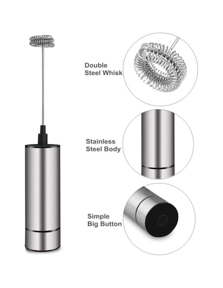 Espumador de Leche Eléctrico Basecent 350ml Acero Inoxidable