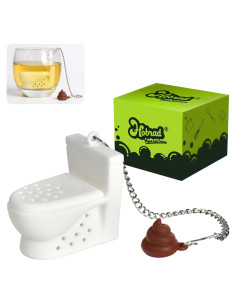 Infusor de Té en Forma de Inodoro Hobrad - Silicona Blanca