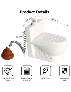 Infusor de Té en Forma de Inodoro Hobrad - Silicona Blanca 2