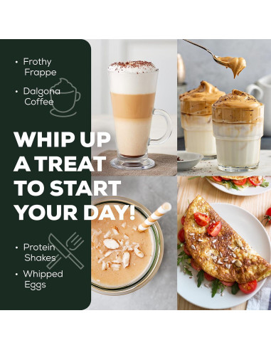 Batidor de Leche Eléctrico Cafetera Casa MF01 - 800W, Acero Inoxidable