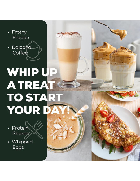 Batidor de Leche Eléctrico Cafetera Casa MF01 - 800W, Acero Inoxidable