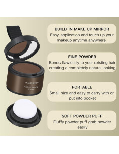 Polvo de Cabello Maycheer Marrón Oscuro - Cubrimiento Raíces 2