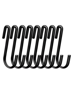 30 Ganchos S de Acero ESFUN para Colgar Utensilios - Negro