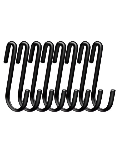 30 Ganchos S de Acero ESFUN para Colgar Utensilios - Negro