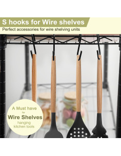 30 Ganchos S de Acero ESFUN para Colgar Utensilios - Negro 2