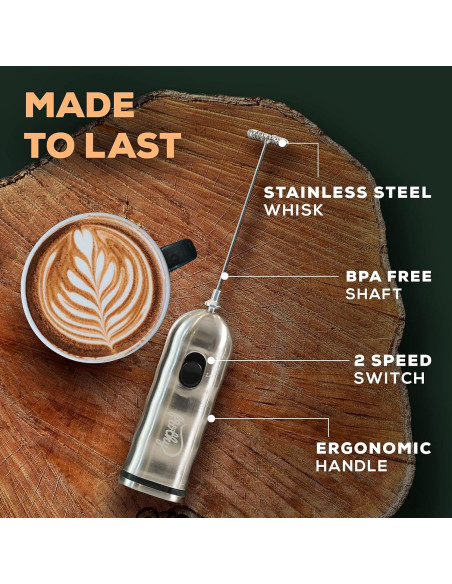 Batidor de Leche Eléctrico Cafetera Casa MF01 - 800W, Acero Inoxidable